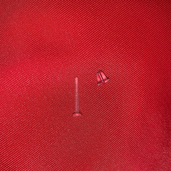 Clear Plastic Retainer Earrings - Picture 2 of 2